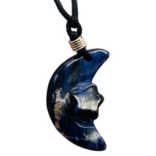 Load image into Gallery viewer, Blue White Sodalite Star and Moon Pendant Necklace Celestial Jewelry