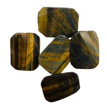 Load image into Gallery viewer, Tiger Eye Half Strand Rectangle Wavy Beads | 8" Long | Bronze, Black | 5 Beads |