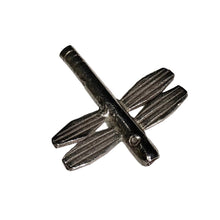 Load image into Gallery viewer, Fluttering Thai Hill Tribe Silver Dragonfly 26.5x26.5x5mm Bead 5447