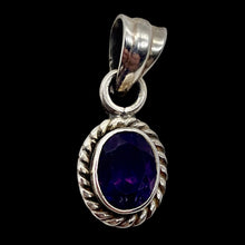 Load image into Gallery viewer, Amethyst Sterling Silver Drop Pendant | 3/4" Long | Purple | 1 Pendant |