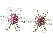 Load image into Gallery viewer, 2 White Mulberry Cloisonne 30x27mm Snowflake Focal Beads 8638F