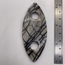 Load image into Gallery viewer, Picasso Jasper Marquis Pendant Bead | 77x32x5mm | Gray Black | 1 Bead |