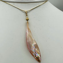 Load image into Gallery viewer, Designer Pink Mussel Shell 14K Gold Filled Pendant | 2 3/4" Long |