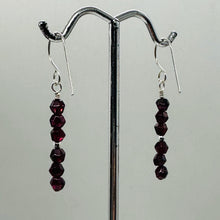 Load image into Gallery viewer, Sparkling Red Garnet & 925 Sterling Silver Dangle Earrings | 1 1/2"Long |