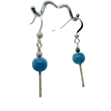 Load image into Gallery viewer, Aquamarine Sterling Silver Dangle Earrings | 2" Long | Blue | 1 Pair |