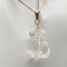 Load image into Gallery viewer, Quartz Dog Pendant Necklace | Semi Precious Stone Jewelry | 14k Pendant