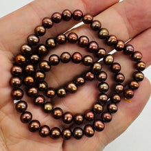Load image into Gallery viewer, Chocolate Cocoa Smooth Round Fresh Water Pearls Strand | 6mm | 72 Pearls |