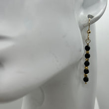 Load image into Gallery viewer, Onyx Faceted 14K Gold Filled Dangle Earrings | 1 3/4" Long | Black | 1 Pair |