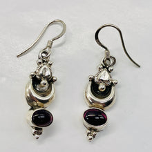 Load image into Gallery viewer, Fabulous Red Garnet Sterling Silver Drop/Dangle Earrings! | 1 3/8" Long |