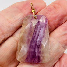 Load image into Gallery viewer, Fluorite 14K Gold Filled Wire Wrap Trapezoid Pendant| 2" Long | Purple, Clear |