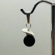 Load image into Gallery viewer, Black Stone Africa Sterling Silver Pendant Matte Black Handmade USA 1 Inch