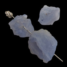 Load image into Gallery viewer, Blue Chalcedony 17g Druzy Nugget Beads | 25x20x16 to 18x17x15mm | Blue| 3 Beads|
