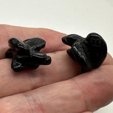 Load image into Gallery viewer, 2 Soaring Carved Onyx Eagle Animal Beads | 18x18x7mm | Silver black