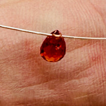 Load image into Gallery viewer, Sapphire, Faceted Padparadscha .41ct Briolette Pendant Bead | 5x3mm| Orange| 1 |