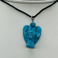 Load image into Gallery viewer, Howlite Stone Angel Pendant Necklace | 3/4' Long | Blue | 1 Pendant Necklace |