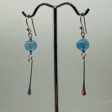Load image into Gallery viewer, Aquamarine Sterling Silver Dangle Earrings | 2" Long | Blue | 1 Pair |