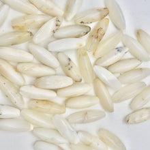 Load image into Gallery viewer, Pristine White Dendritic 28x10x10mm Opal Triangle cut Bead Strand