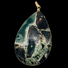 Load image into Gallery viewer, Wow Tsunami Green Sediment Stone Wire Wrap Pendant | 51x37mm | 2 1/2" Long |