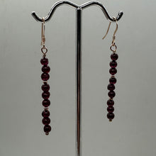 Load image into Gallery viewer, Garnet Faceted 14K Rose Gold Filled Earrings | 2 inches long |