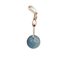 Load image into Gallery viewer, Aquamarine Sterling Silver Wire Wrap Spinner Pendant | 1" Long | Blue |