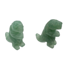 Load image into Gallery viewer, T-Rex Dinosaur 2 Carved Aventurine Tyrannosaurus Rex Beads | 21x18x7.5mm | Green