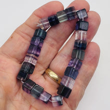 Load image into Gallery viewer, Natural Fluorite 8" Strand | 5mm | Purple Blue Green | 5mm | Cube | 23 Beads |