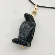 Load image into Gallery viewer, Obsidian Penguin Pendant Necklace | Semi Precious Stone Jewelry | 14K Pendant