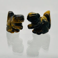 Load image into Gallery viewer, Nuts 2 Hand Carved Animal Tigereye Squirrel Beads | 22x15x10mm | Golden Brown