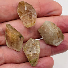 Load image into Gallery viewer, Rutilated Quartz Faceted Nugget Beads| 26x15 to25x12mm | Clear, Gold | 4 Beads |
