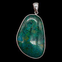 Load image into Gallery viewer, Natural Chrysocolla Sterling Silver Pendant | Green | 2" Long | 1 Pendant |