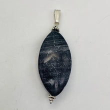 Load image into Gallery viewer, Mookaite Striped Sterling Silver Marquise Pendant | 2 1/4" Long | Purplish Gray|