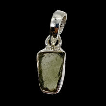 Load image into Gallery viewer, Moldavite 7.8ct Sterling Silver Rectangle | 3/4" Long | Green | 1 Pendant |
