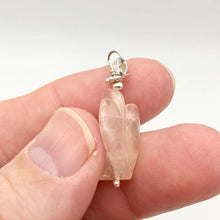 Load image into Gallery viewer, Rose Quartz Angel Pendant Necklace | Semi Precious Stone Jewelry|Silver Pendant