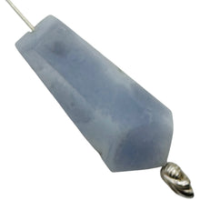 Load image into Gallery viewer, Chalcedony Druzy 42ct Designer Cut Pendant Bead | 37x17x10mm | Blue | 1 Bead |