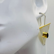 Load image into Gallery viewer, Garnet Sterling Silver Triangle Earrings | 2" Long | Red Silver | 1 Pair |