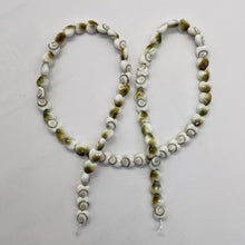 Load image into Gallery viewer, Shiva Shell 16" Strand Heart Cut Beads | 6x3mm | White, Tan | 70 Beads