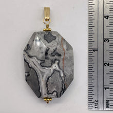 Load image into Gallery viewer, Picasso Jasper 14K Gold Filled Pendant | 1 3/4" Long | Gray/Black| 1 Pendant |
