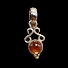 Load image into Gallery viewer, Amber Sterling Silver Bezel Set Pendant | 3/4" Long | Amber | 1 Pendant |
