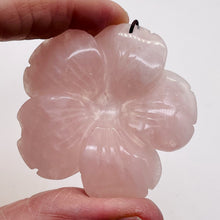 Load image into Gallery viewer, Rose Quartz Carved Pendant Flower | 55x8mm | Pink | 1 Bead |