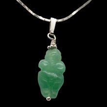 Load image into Gallery viewer, Aventurine Goddess of Willendorf Sterling Silver Pendant |1.38" Long | Green |