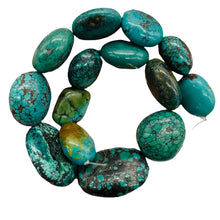 Load image into Gallery viewer, Turquoise Natural Focal Nugget Bead Strand | 181g | 16" | Blue, Black| 14 Strand