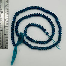 Load image into Gallery viewer, Stunning AAA Neon Blue Apatite Faceted Roundel Bead Strand | 4x2mm | 150 Beads |