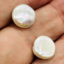 Load image into Gallery viewer, 2 Exquisite 11.5mm Creamy White FW Coin Pearls 4756