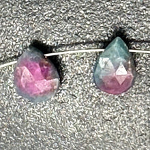 Load image into Gallery viewer, Ruby Zoisite Exquisite Flat Pear Briolette Beads | 7x6x3mm| Green, Red| 2 Beads|