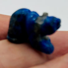 Load image into Gallery viewer, Roar! 2 Hand Carved Natural Lapis Bear Animal Beads | 13x18x7mm | Blue, white