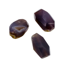 Load image into Gallery viewer, Chrysocolla Agate Faceted Free Form 3 Beads| 38x19 to 33x16mm | Lavender Clear |