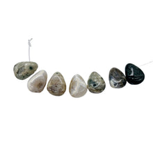 Load image into Gallery viewer, Rare 7 (7) Beautiful top Drilled Ocean Jasper Teardrop Beads 001297
