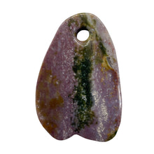 Load image into Gallery viewer, Fancy Jasper Flat Teardrop Pendant Bead | 60x40x7mm | Mauve Green | 1 Bead |