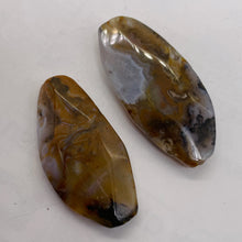 Load image into Gallery viewer, Ocean Jasper Old Stock Long Oval Beads| 45x22x6 to38x20x7mm|Brown, Gray|2 Beads|