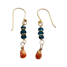 Load image into Gallery viewer, Dazzle Blue Apatite and Opal 22K Vermeil Earrings 300490A